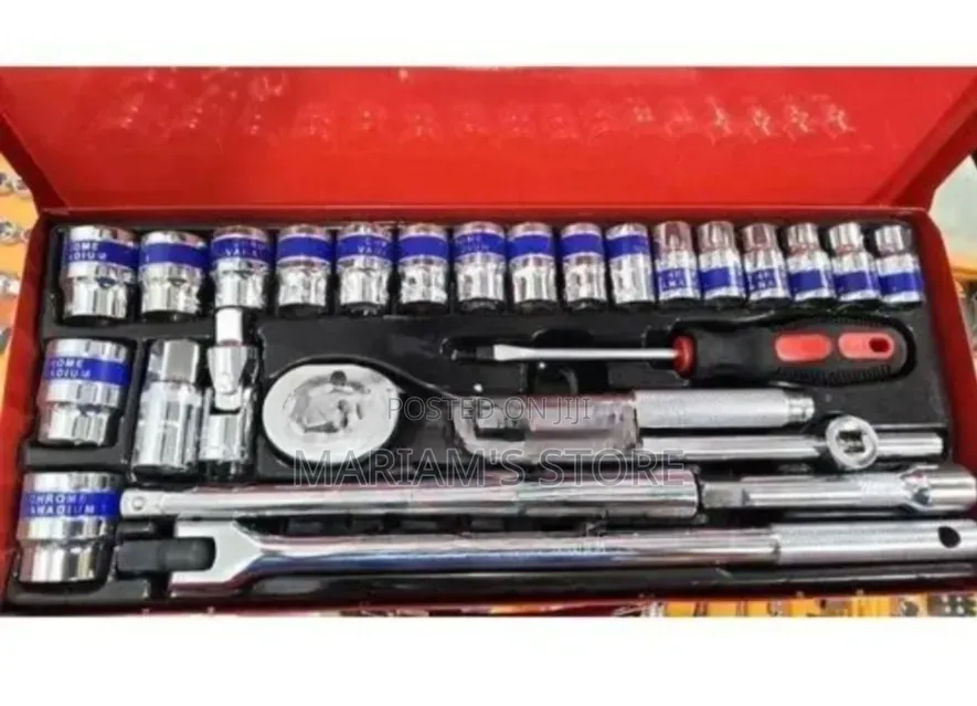 1/2-Inch Drive Socket and Ratchet Wrench Tool Set