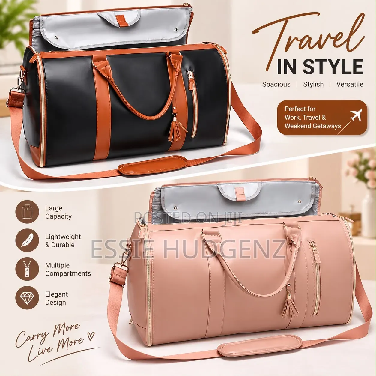 Leather Organizer Travel Bag