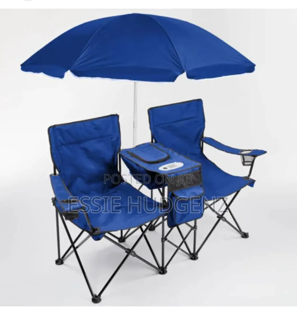 Foldable Chairs With Umbrella and Cup Bottle Holders