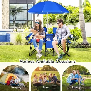 Foldable Chairs With Umbrella and Cup Bottle Holders