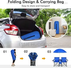 Foldable Chairs With Umbrella and Cup Bottle Holders