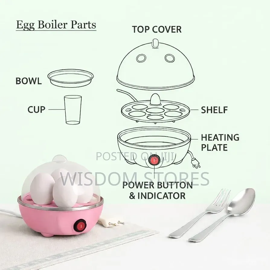 Electric Automatic Off 7 Egg Poacher for Steaming