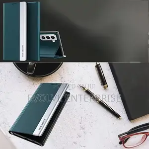 Flip Leather Cover for Galaxy Z Fold 3,4,5,6,7 - Black