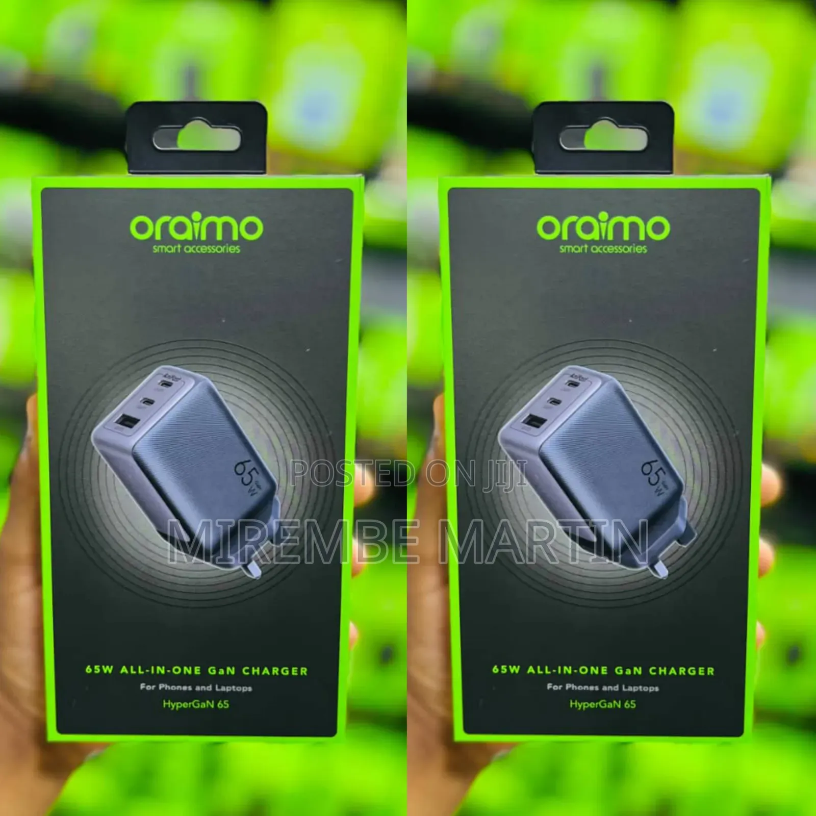 Oraimo HyperGaN 65W All-in-One GaN Charger + 1m Type-C 100W Cable