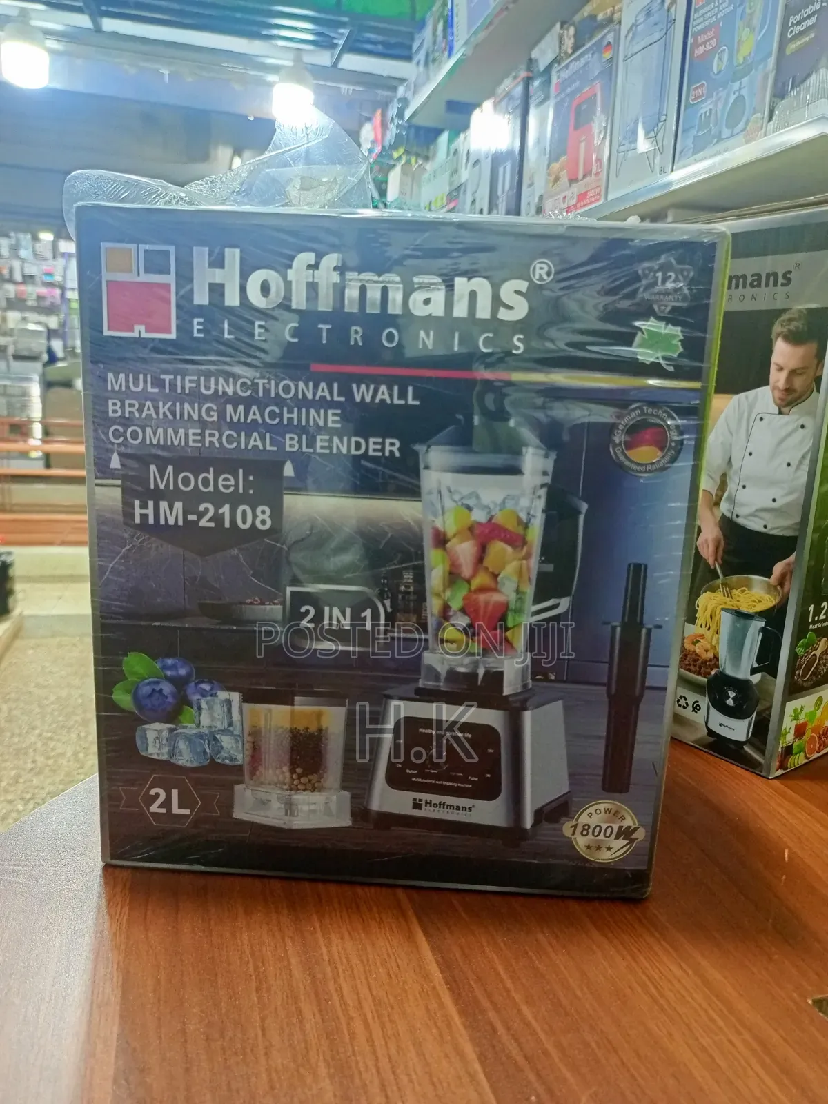 Hoffmans HM-2108 2-in-1 Multifunctional Commercial Blender and Grinder