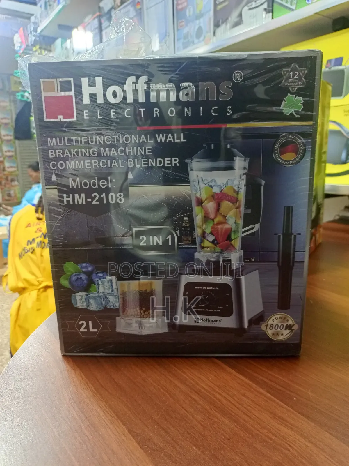 Hoffmans HM-2108 2-in-1 Multifunctional Commercial Blender and Grinder