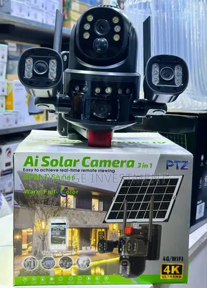 3 Lense Solar Security Camera 360 Rotation