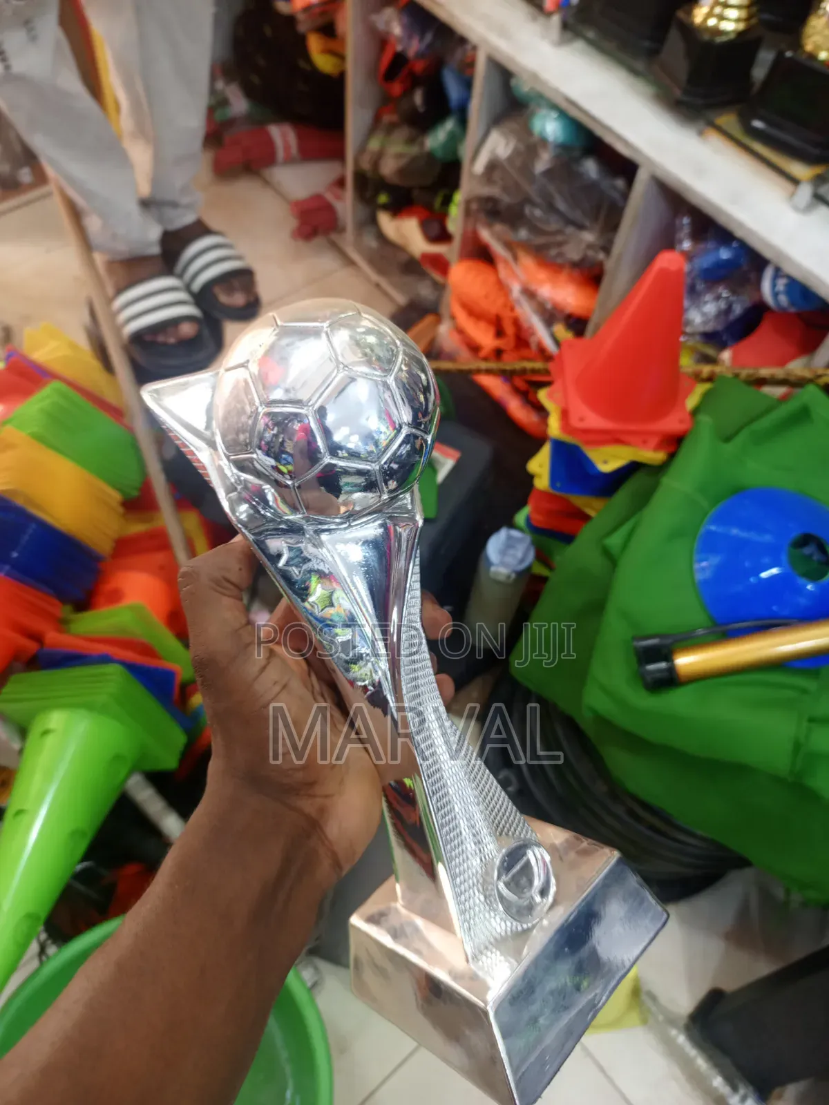Silver-Finish Football Trophy