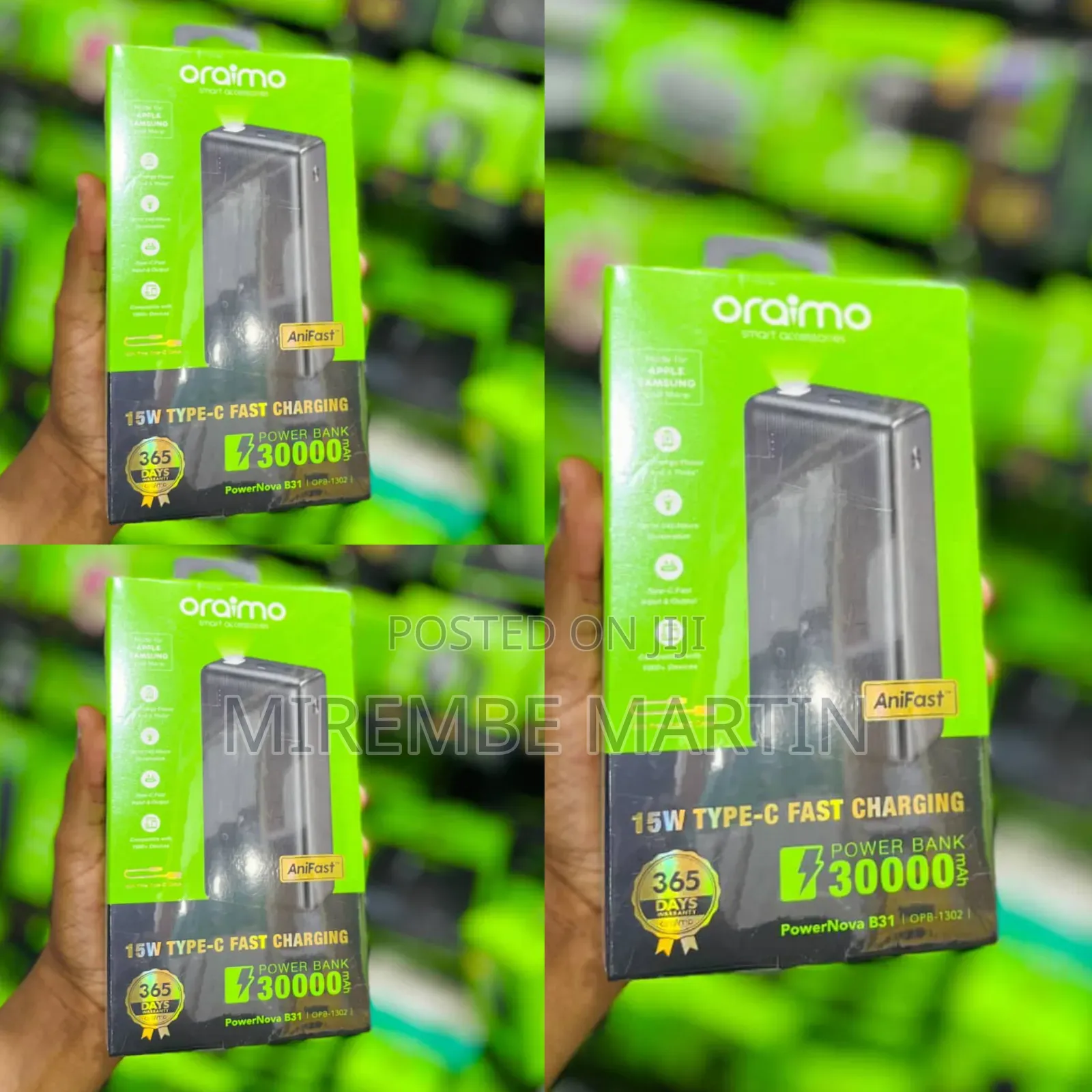  Oraimo PowerNova B31 
OPB-1302 | 30000mAh  
22.5w Fast