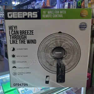 Geepas Wall Fan With Remote/ 16-Inch Wall Fan