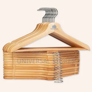 1 0pcs Natural Wood Clothes Hangers