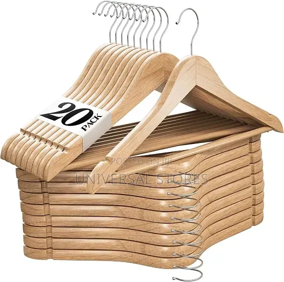 1 0pcs Natural Wood Clothes Hangers