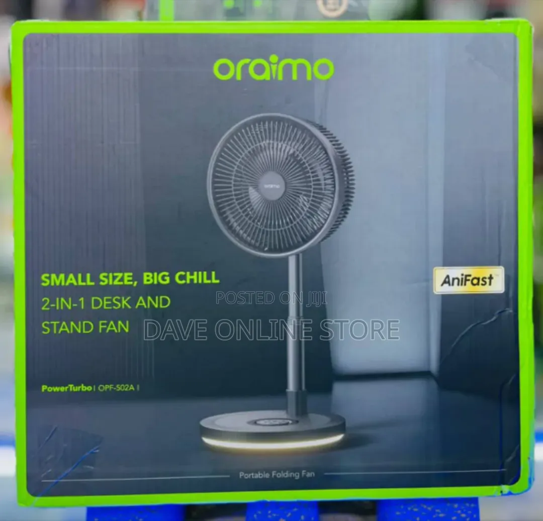 Oraimo Power Turbo 2-in-1 Portable Folding Fan (OPF-502A)