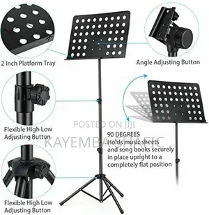 Heavy Duty Orchestral Sheet Music Stand - Adjustable Tripod
