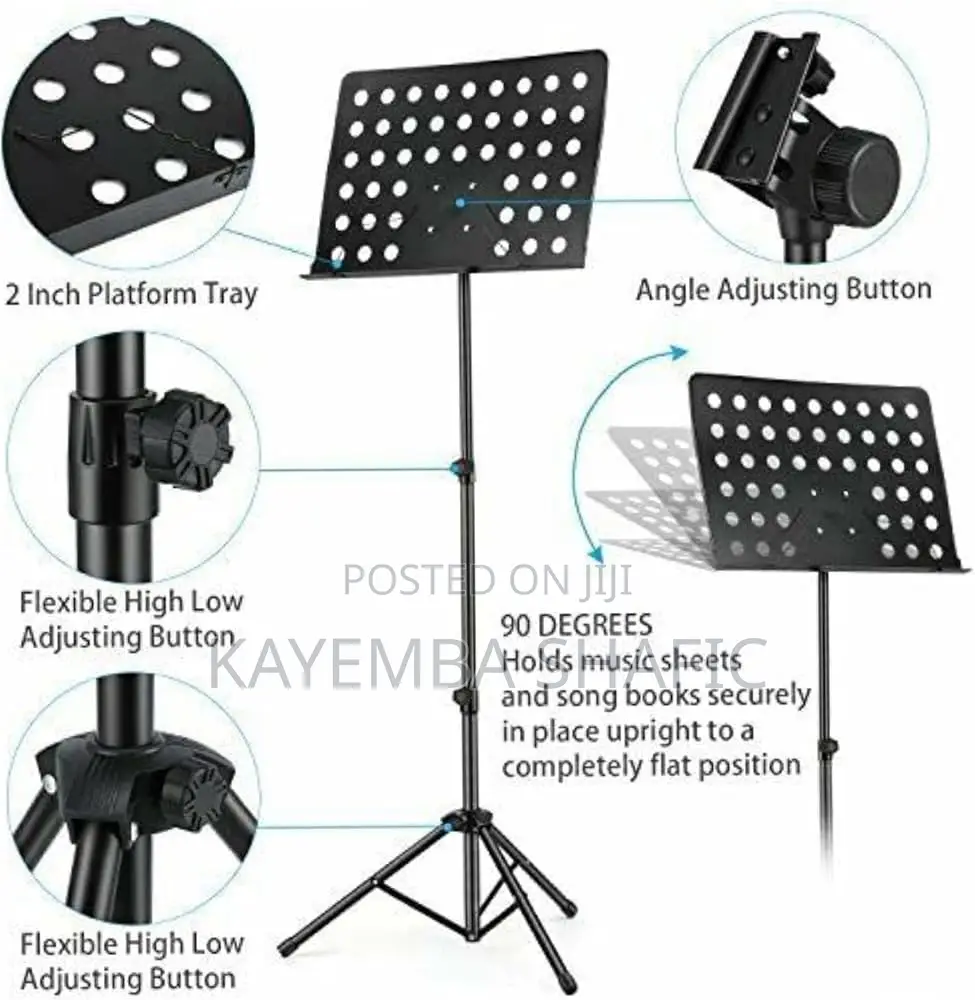 Heavy Duty Orchestral Sheet Music Stand - Adjustable Tripod