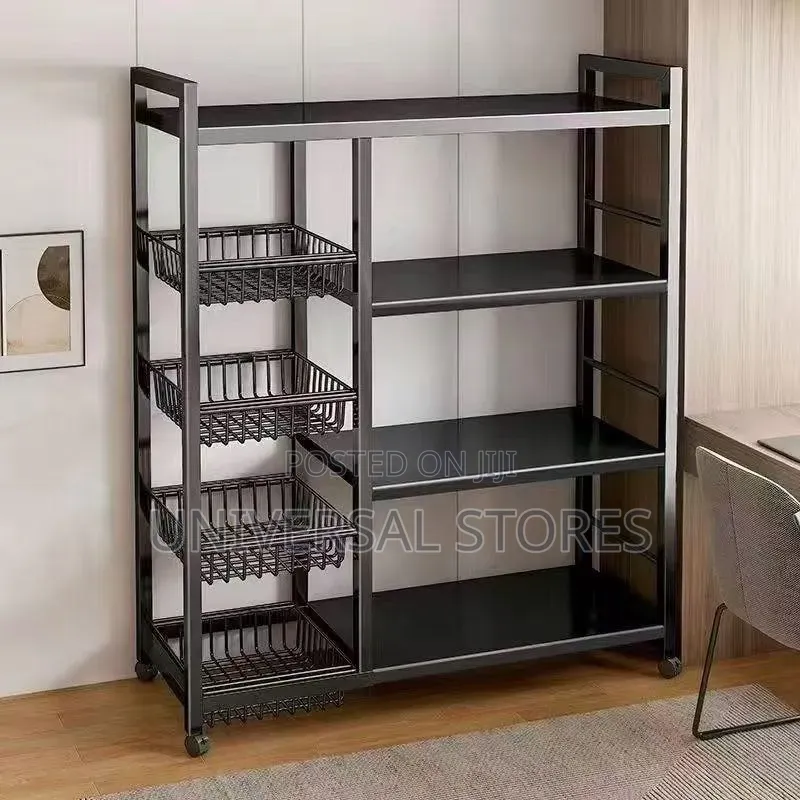4-Tier Heavy-Duty Metallic Kitchen Organizer Rack