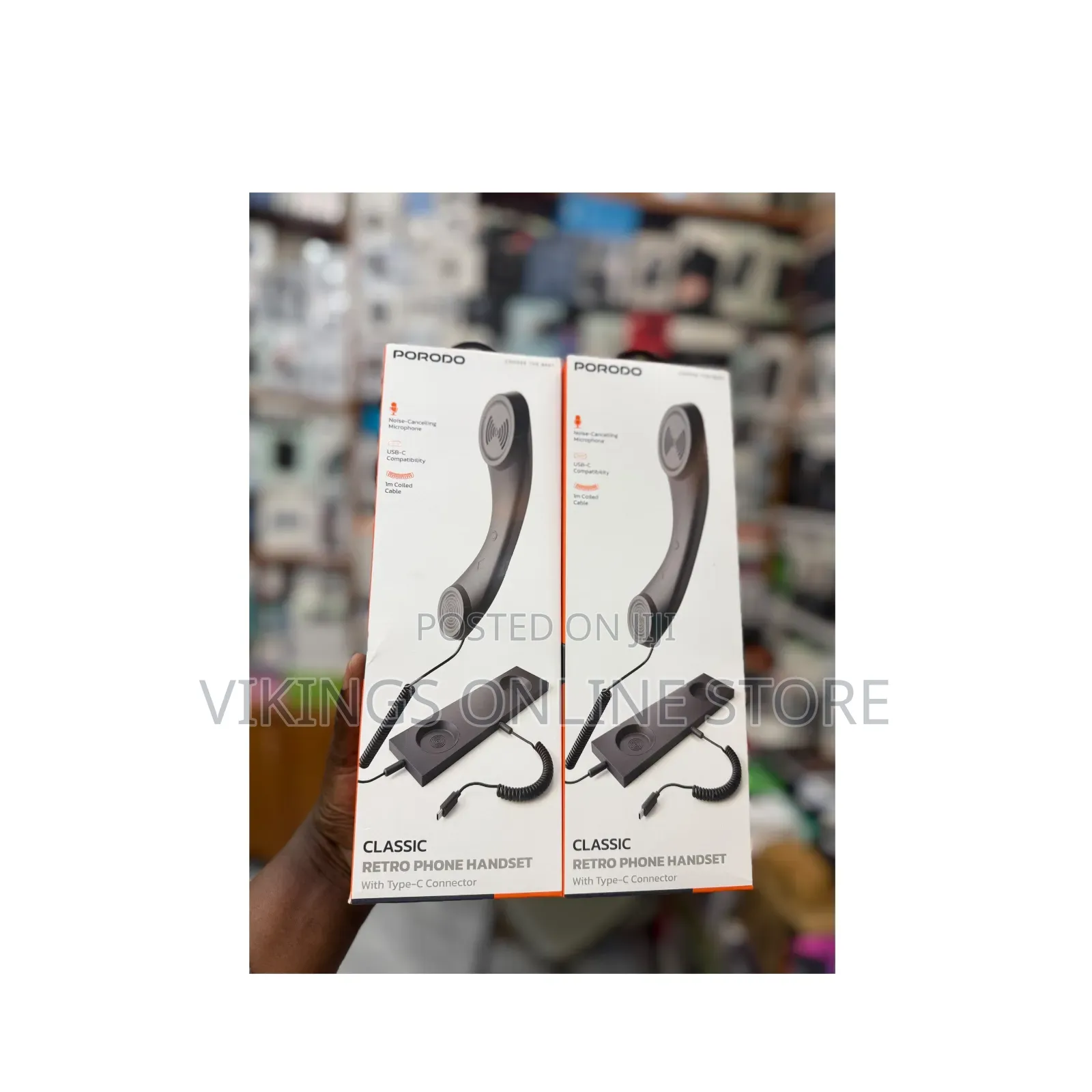 PORODO Classic Retro Phone Handset With Type Connector