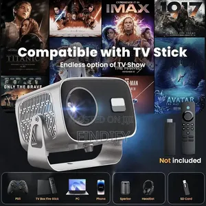 Portable Projector With WiFi6 Blutooth 5.0, Electric Focus/Android