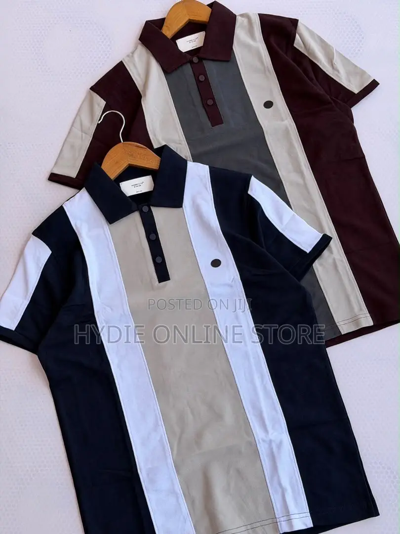 Turkish Half Button Strips Tshirts