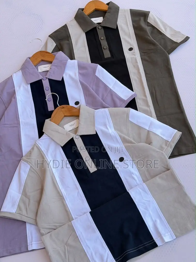 Turkish Half Button Strips Tshirts