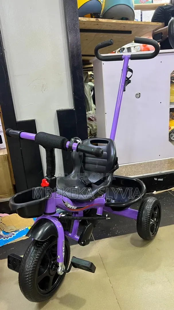 Kid's Tricycle/ Tricycle With Seat Belt-Push Handle-Baby Bottle Handle