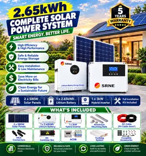 SRNE 2.65kWh Solar Power System – 3kW Hybrid Inverter Full Kit
