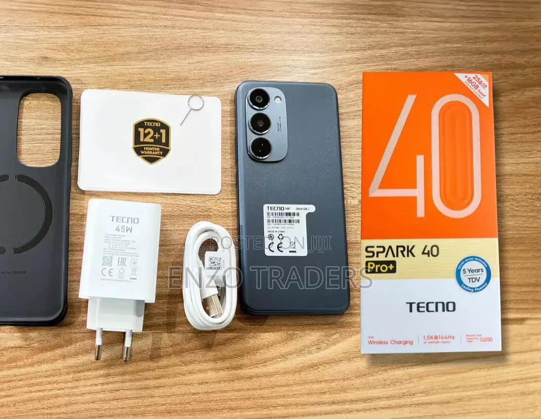 New Tecno Spark 40 Pro+ 256 GB Black