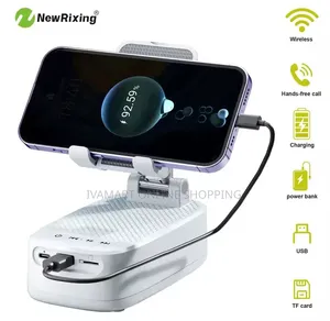 NewRixing 3 in 1 Phone Stand – Bluetooth Speaker, Power Bank