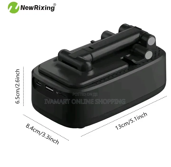 NewRixing 3 in 1 Phone Stand – Bluetooth Speaker, Power Bank