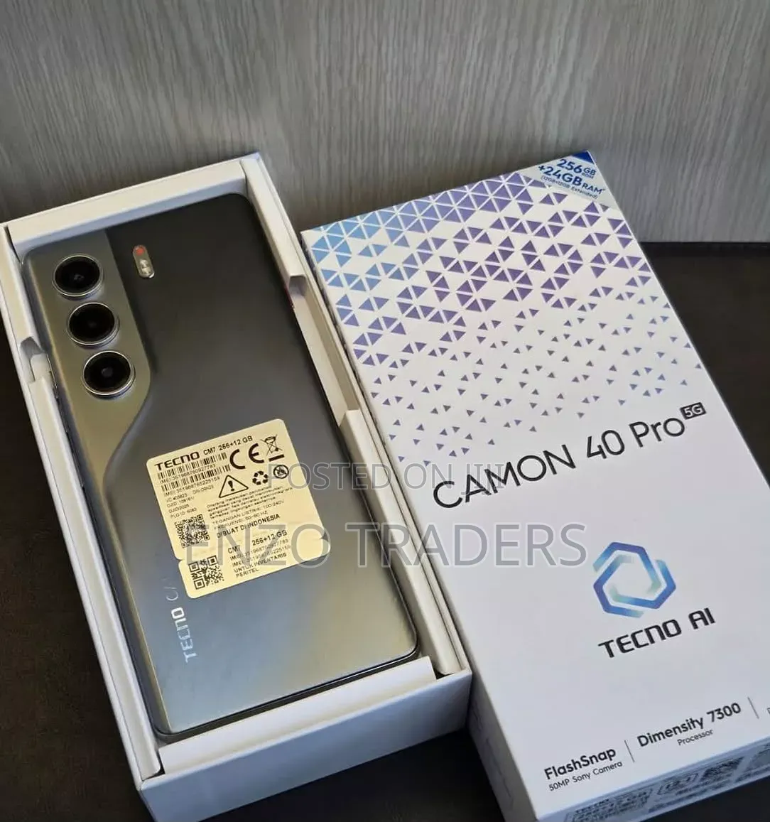 New Tecno Camon 40 Pro 5G 256 GB Black