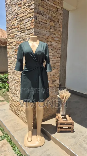 Chic and Elegant Forest Green Wrap Dress
