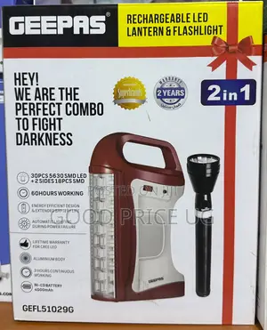 Geepas GEFL51029G Rechargeable LED Lantern and Flashlight