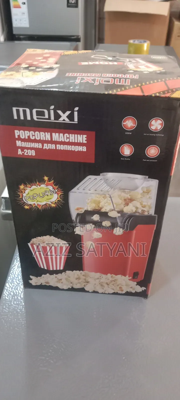 Meixi a-209 Popcorn Machine 1200W Electric Hot Air Popcorn Maker