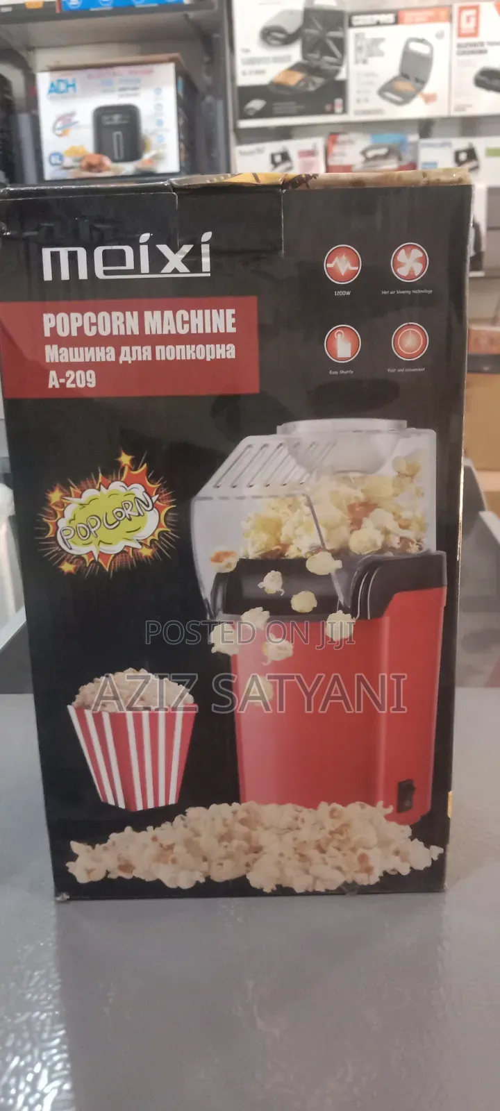 Meixi a-209 Popcorn Machine 1200W Electric Hot Air Popcorn Maker