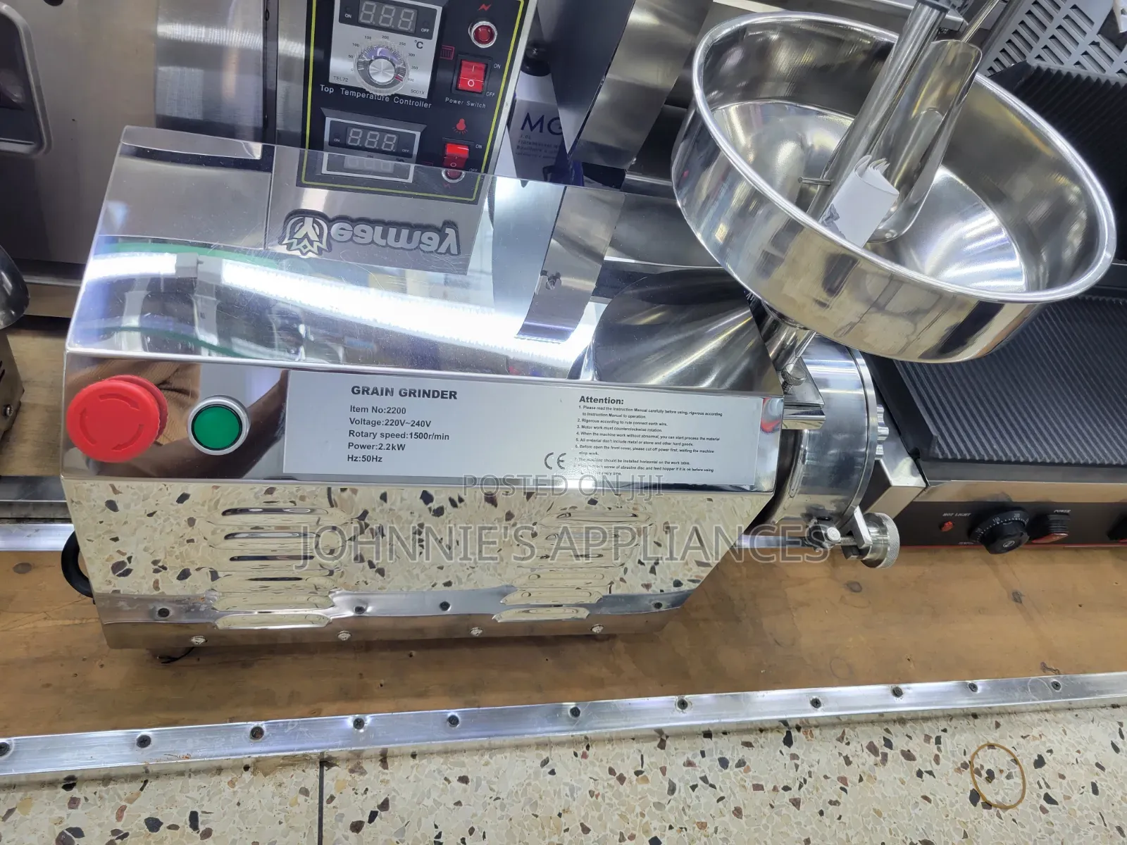 Commercial Grain Grinder 2.2kW Stainless Steel