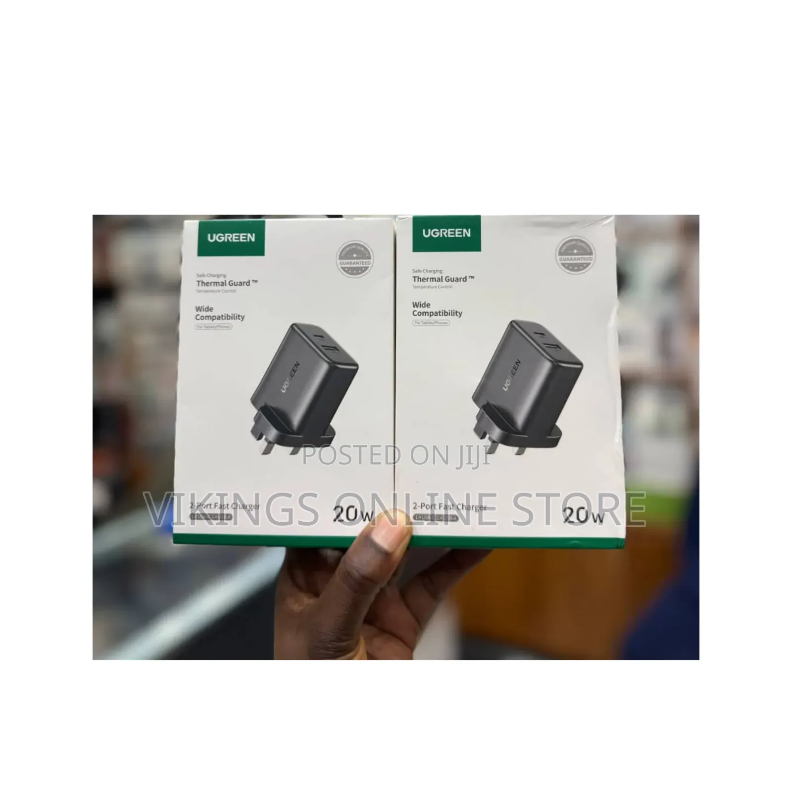 UGREEN 20W 2-Port Fast Charger Featuring One USB-C Port and One USB-A