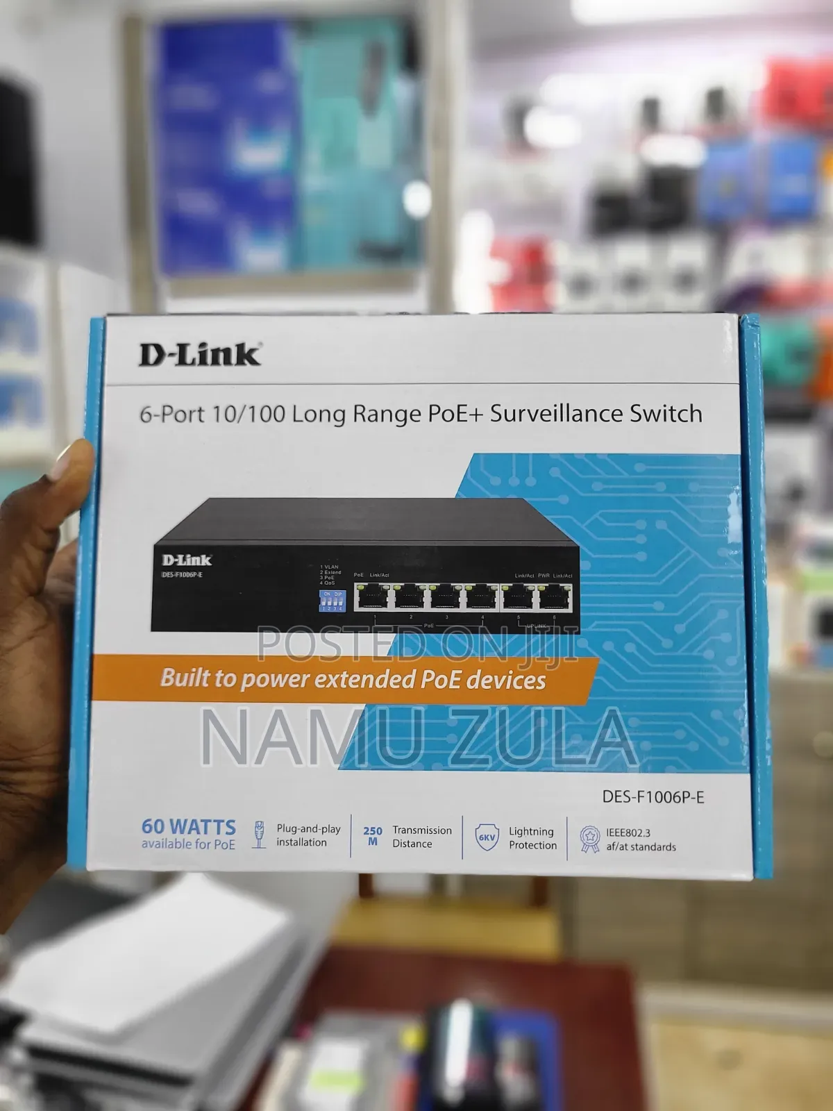 D-Link 6-Port 10/100 Long Range poE+surveillance Switch
