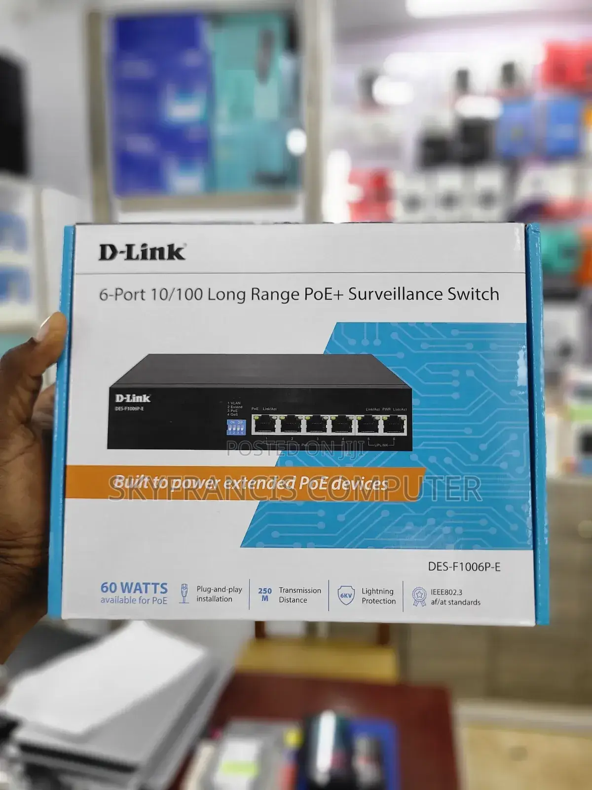 D-Link 6-Port 10/100 Long Range poE+surveillance Switch
