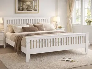 5x6 White Striped Bed