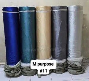 Cream , Blue ,Green and Grey Curtain in Mettalic Fabric