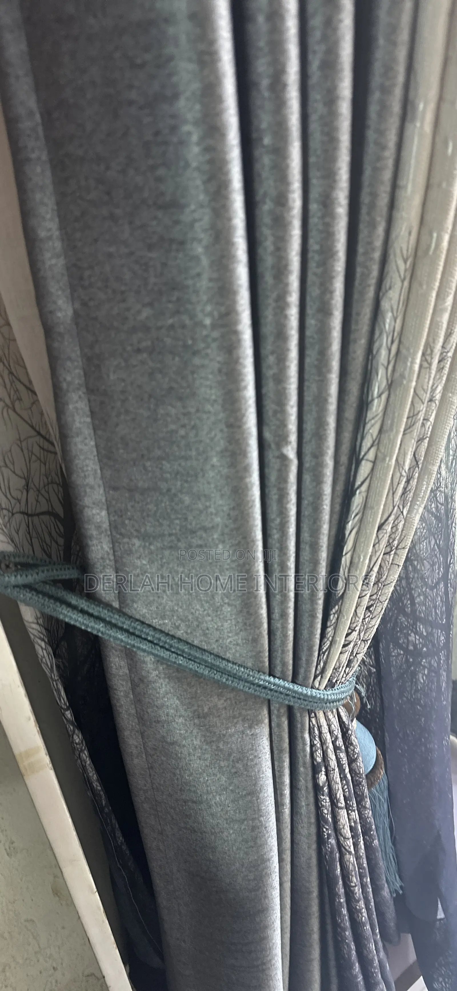 Quality Curtains in Gray With Tie Backs