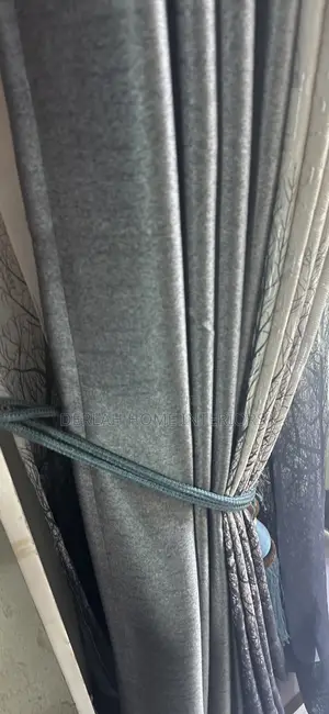 Quality Curtains in Gray With Tie Backs