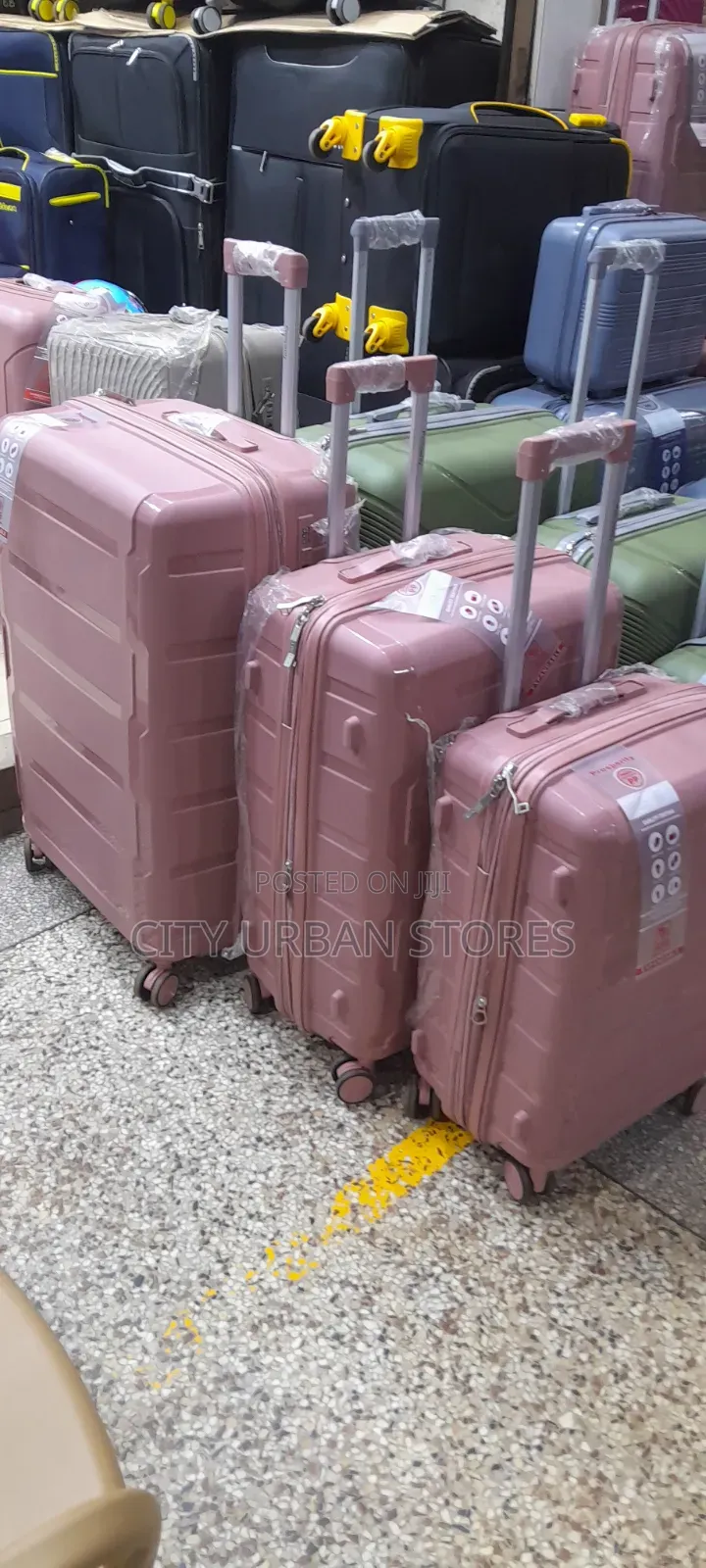 3pcs Full Set Rubber Suitcases