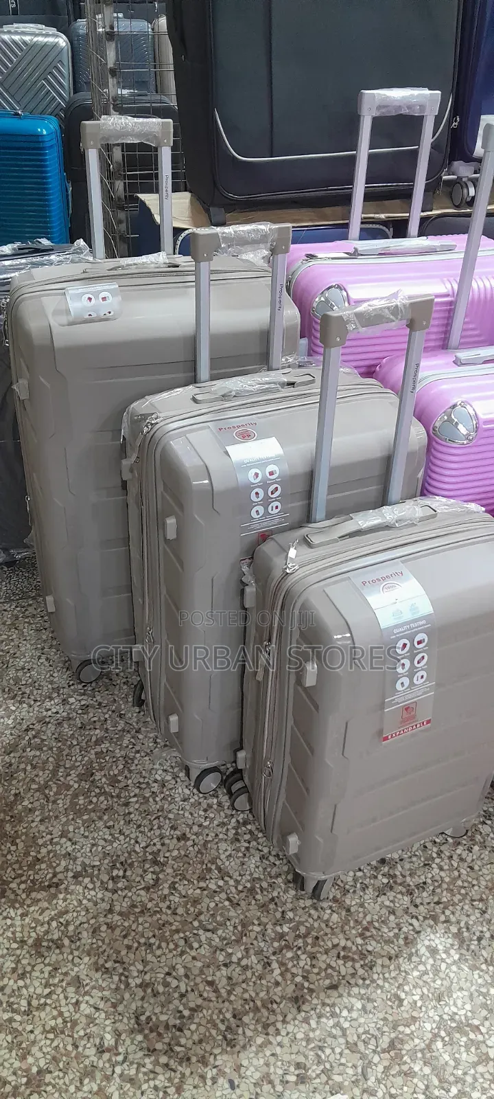 Medium Grey Rubber Suitcases