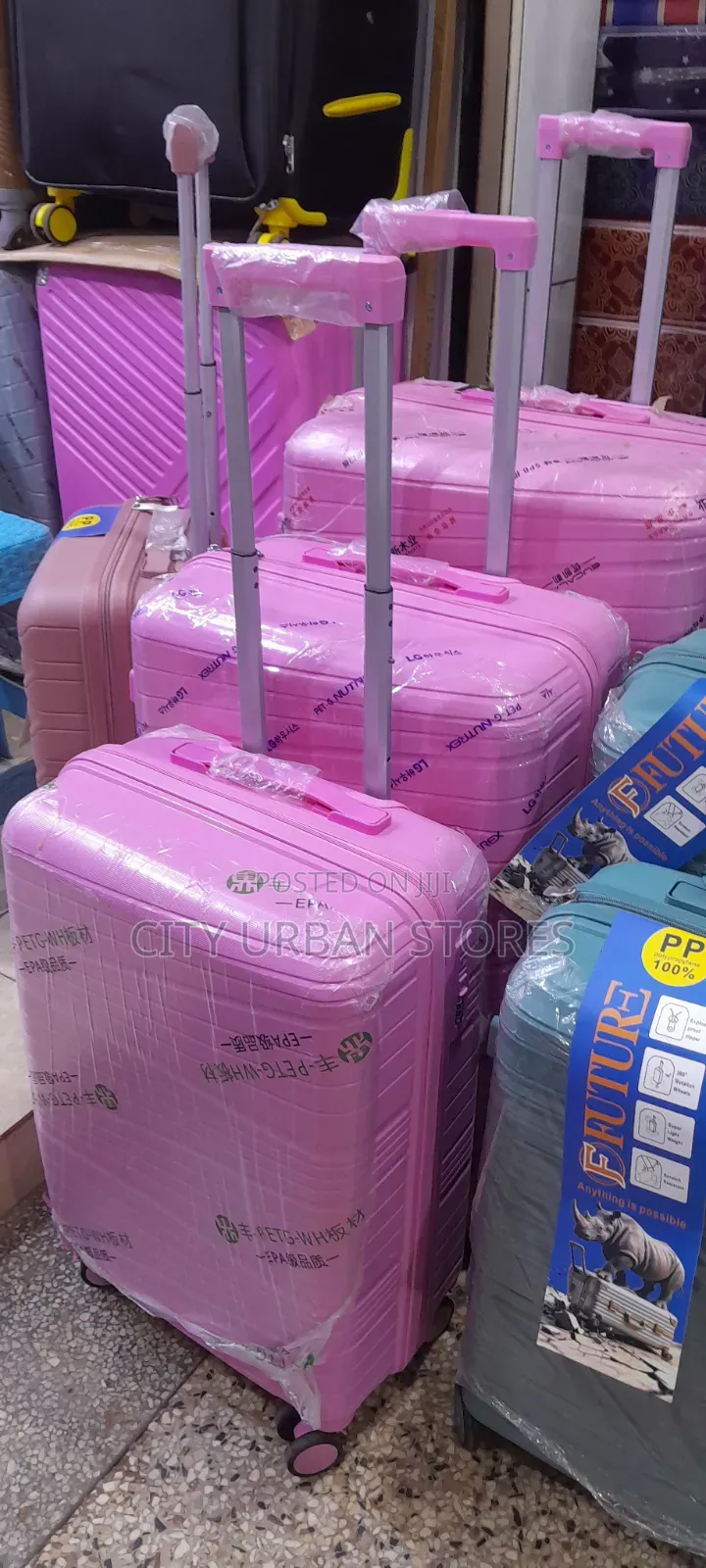 Pinky Large Size Rubber Suitcase