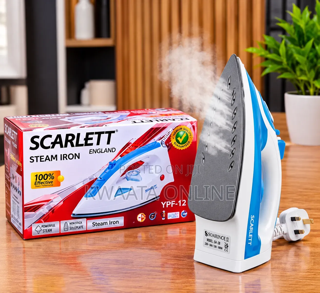 Scarlett 1200W Steam Iron Stainless Steel Soleplate 360° Swivel Cord