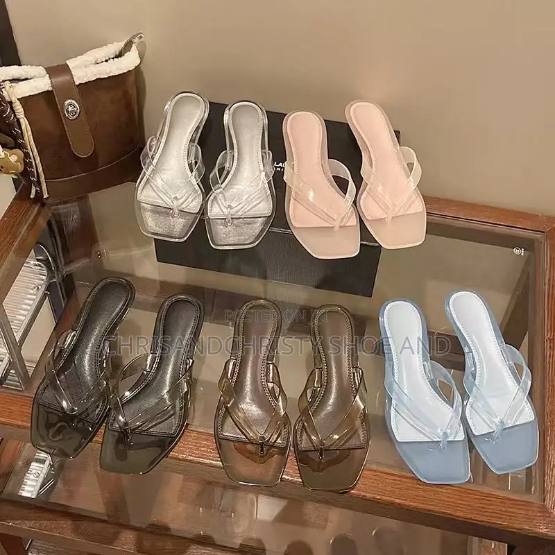 Clear Low Heel Sandles