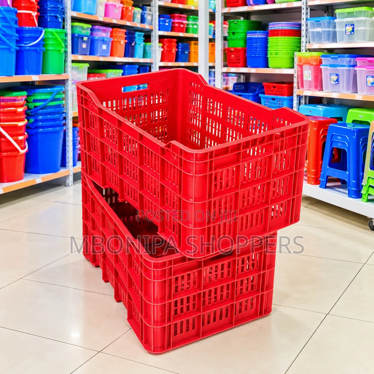 Heavy-Duty Plastic Storage Carrying Crate Basket