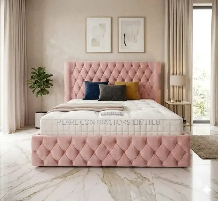 Beds/Tufted Pattern Dressed Beds Any Size/Colour 1,600,000/- On Order