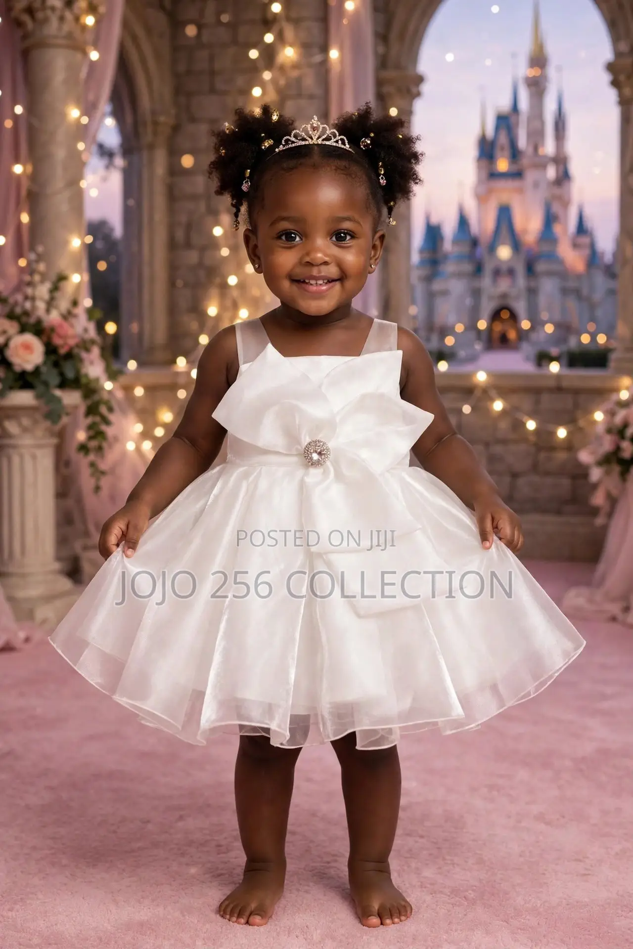 Baby White Dress With Ribbon